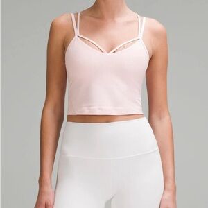 Align strappy ribbed tank top in strawberry milkshake pink size 6